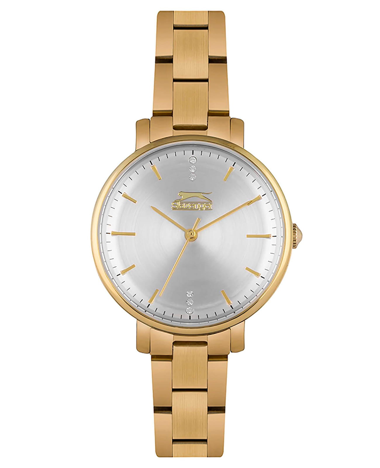 Slazenger Slazenger SL.09.6226.3.03  SL.09.6226.3.03 кварцевые женские часы серебристый циферблат, браслет суперметалл с ip покрытием — вид спереди