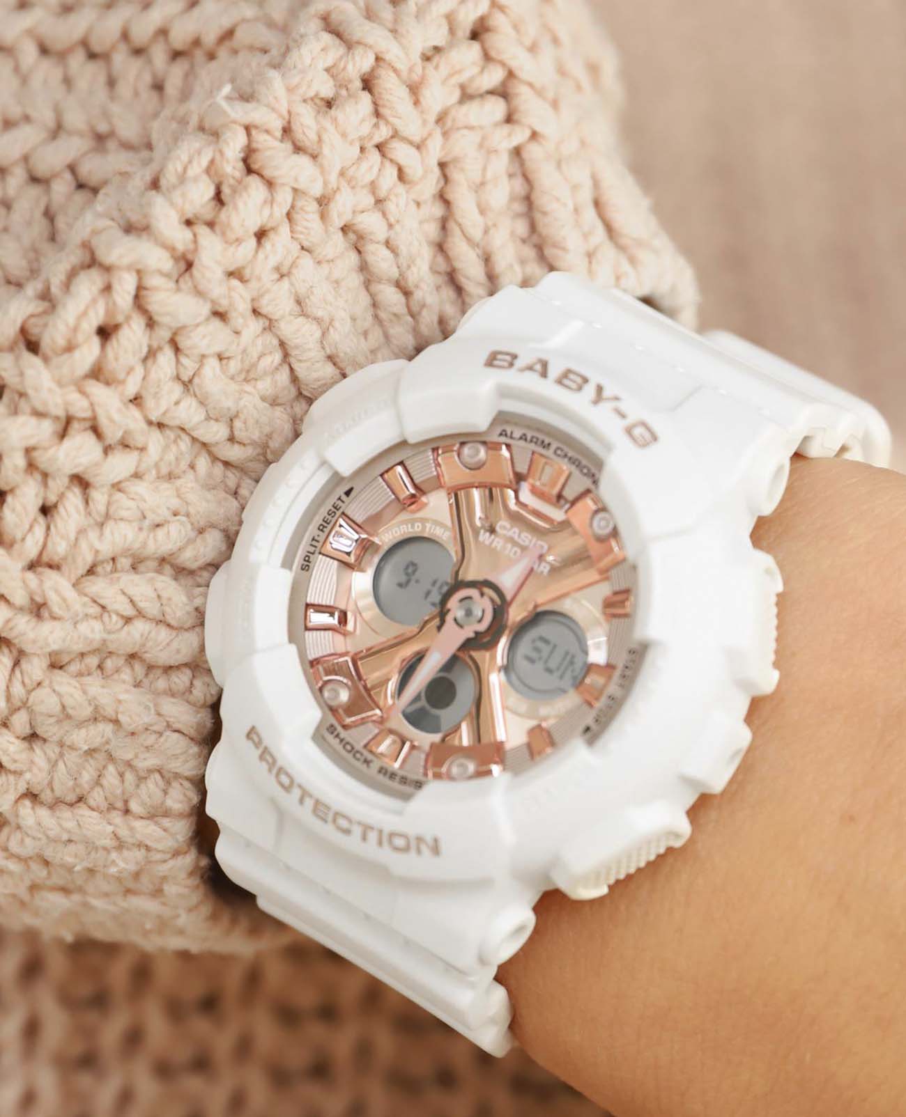 Casio Casio Baby-G BA-130-7A1DR (BA-130-7A1ER), baby-g япония женские часы на браслете пластик боковой вид