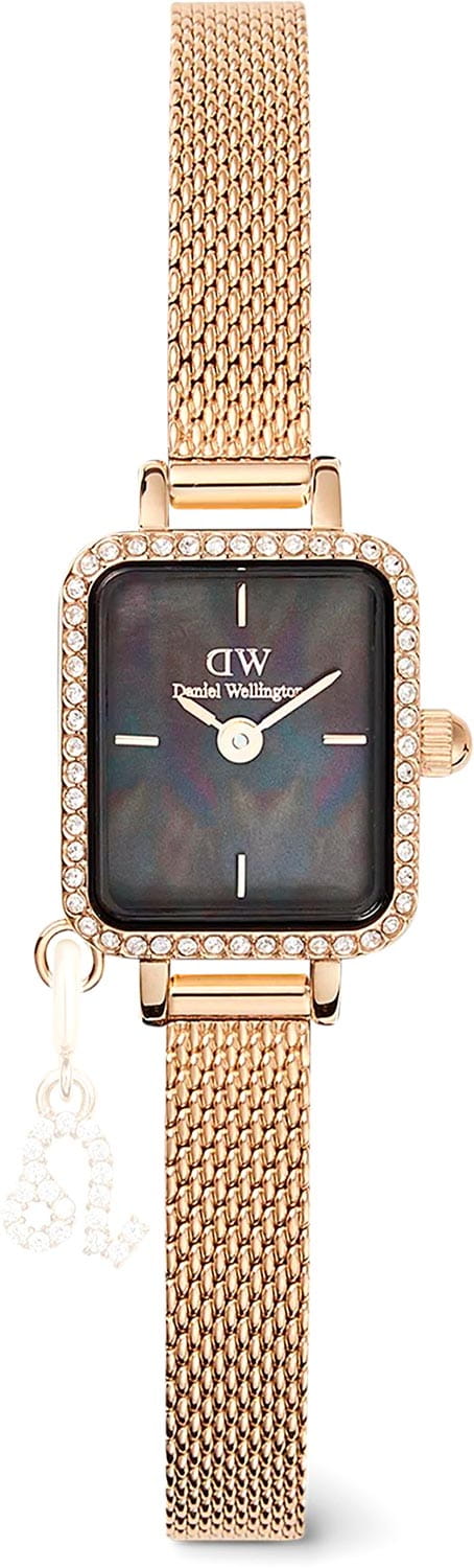 Daniel Wellington Daniel Wellington Quadro Mini Crystal Zodiac Evergold DW00100752 женские часы черный циферблат на запястье