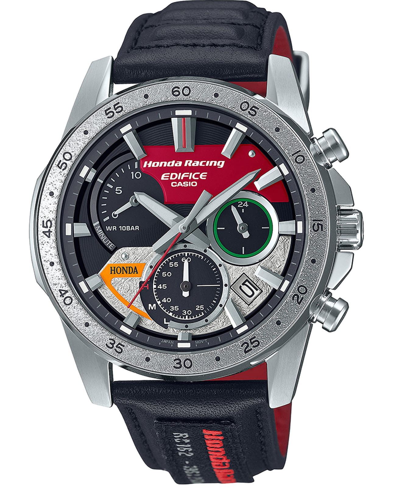 Casio Casio Edifice EQS-930HR-1A EQS EQS-930HR-1AER кварцевые мужские часы  циферблат, браслет кожаный — вид спереди