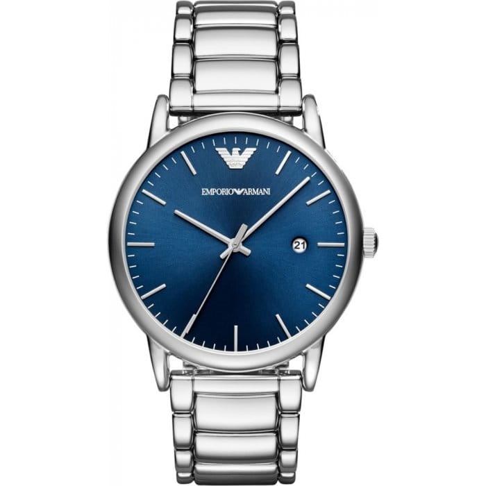 Emporio Armani Emporio Armani AR11089  AR11089 кварцевые мужские часы синий циферблат, браслет  — вид спереди