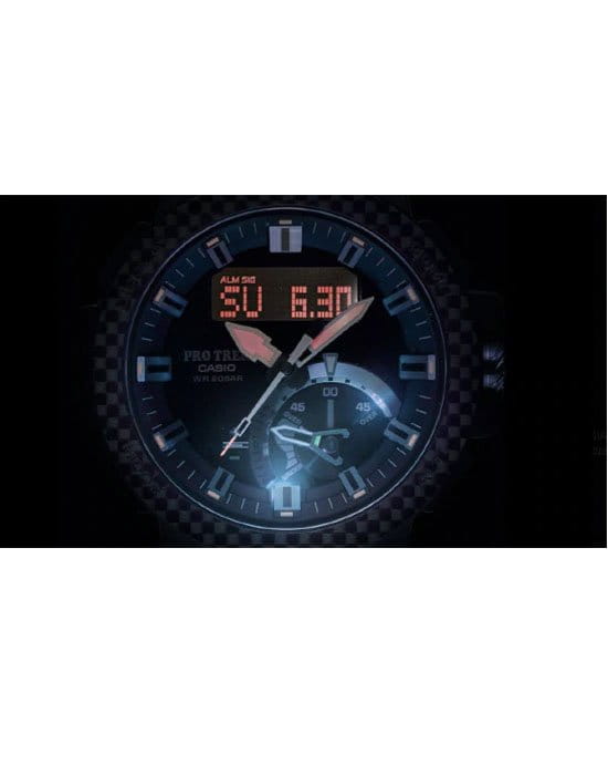 Casio Casio Pro Trek PRW-7000X-1, pro trek япония мужские часы на браслете сталь + полимер боковой вид