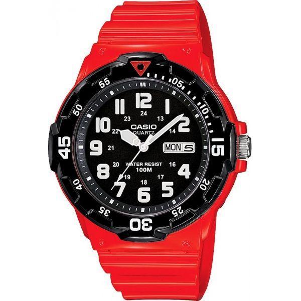 Casio Casio Illuminator MRW-200HC-4BVDF (MRW-200HC-4B)  MRW-200HC-4B кварцевые мужские часы черный циферблат, браслет пластик — вид спереди
