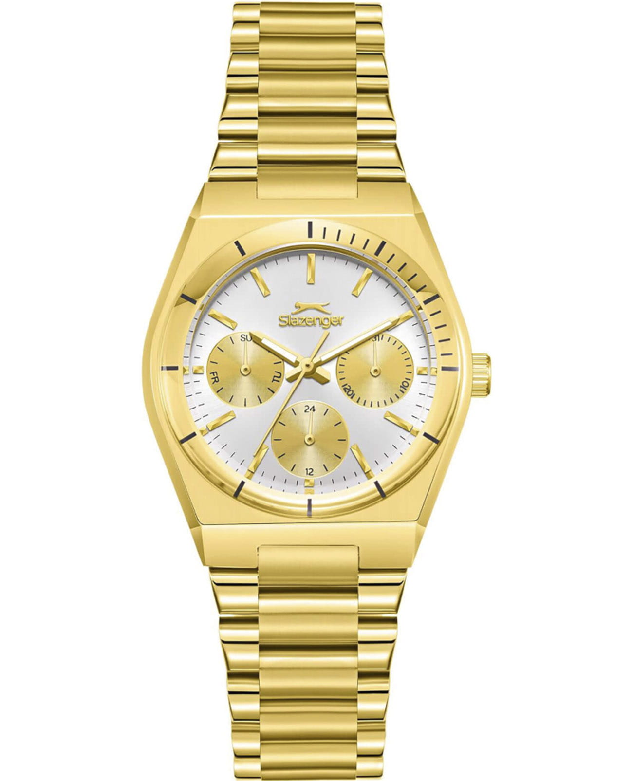 Slazenger Slazenger SL.09.2467.4.02  SL.09.2467.4.02 кварцевые женские часы серебристый циферблат, браслет суперметалл с ip покрытием — вид спереди