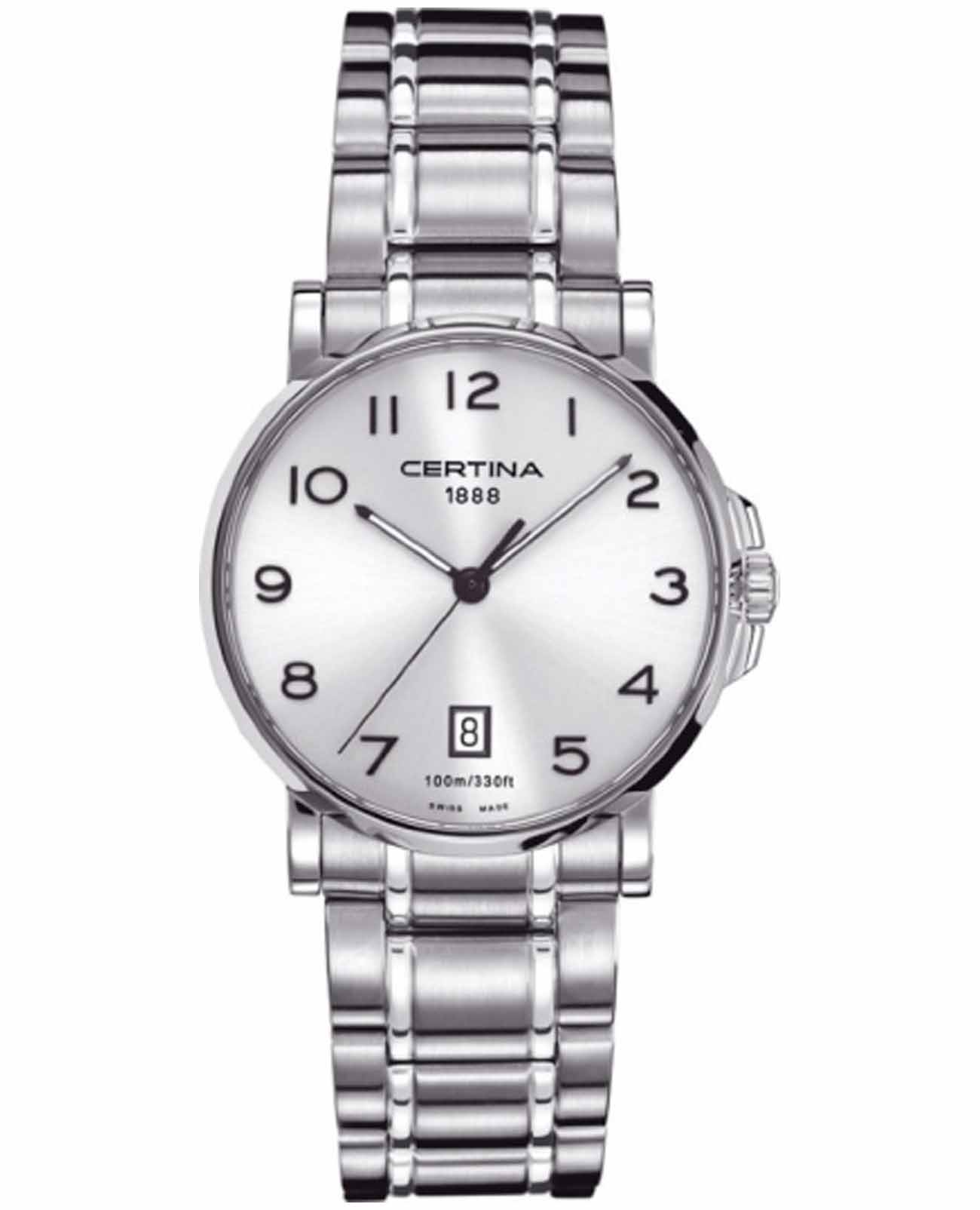 Certina Certina DS Caimano C017.410.11.032.00 кварцевые мужские часы часы крупный план серебристый циферблата