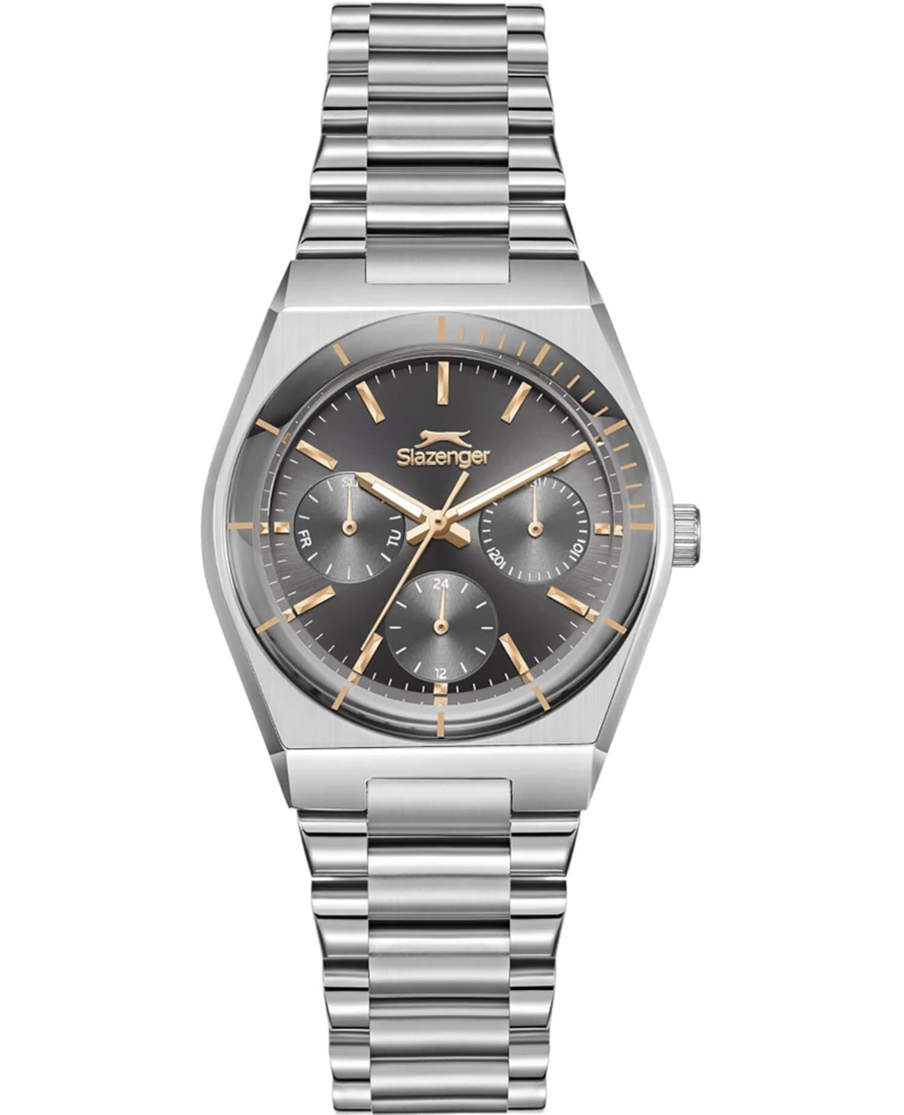Slazenger Slazenger SL.09.2467.4.05  SL.09.2467.4.05 кварцевые женские часы черный циферблат, браслет суперметалл — вид спереди