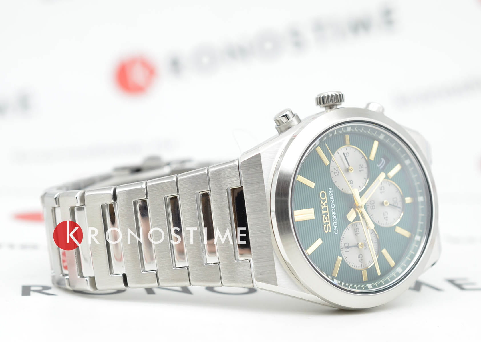 Seiko Seiko Conceptual Series Sports SSB461P1 мужские часы зеленый циферблат на запястье