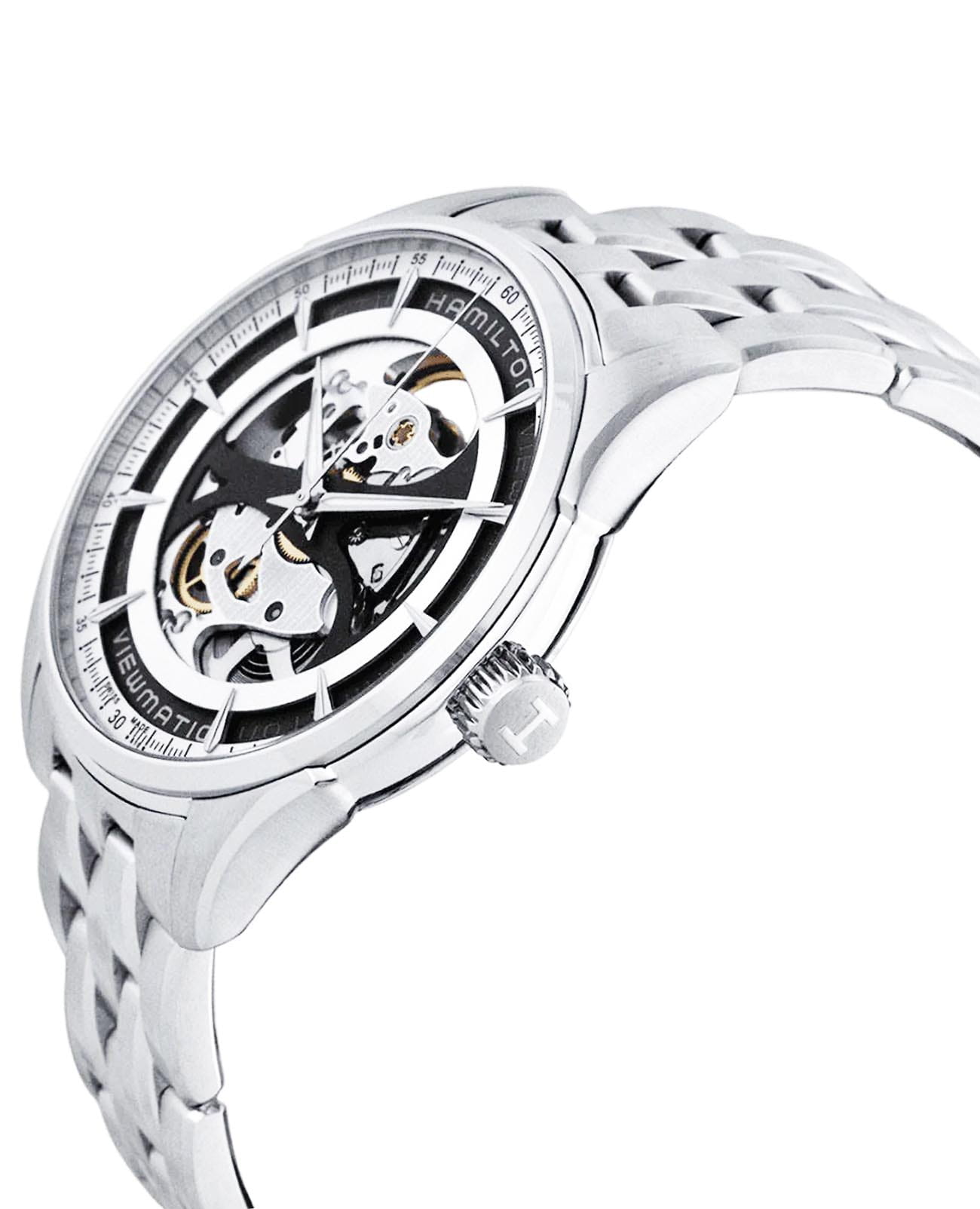 Hamilton Hamilton Jazzmaster Viewmatic Skeleton Gent Auto H42555151  — детали корпуса и нержавеющая сталь