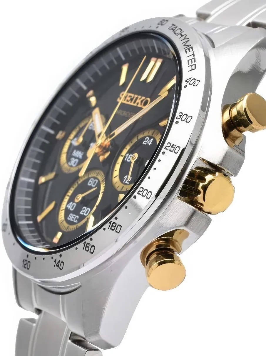 Seiko Seiko Spirit Chronograph SBTR015,  япония мужские часы на браслете нержавеющая сталь боковой вид