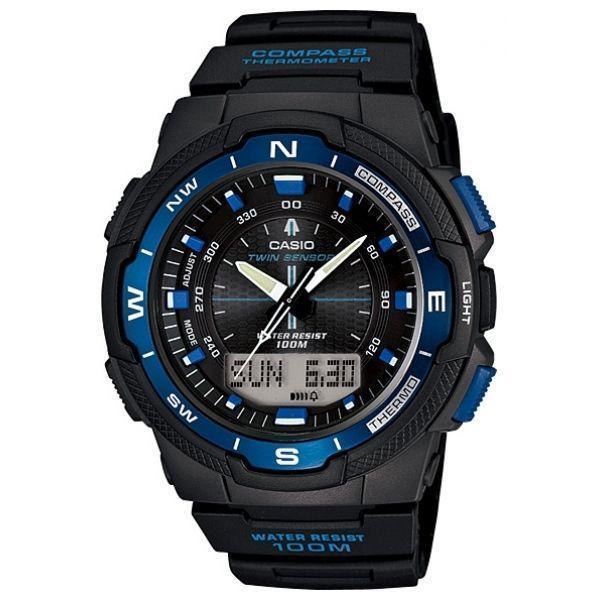 Casio Casio Illuminator SGW-500H-2B  SGW-500H-2B кварцевые мужские часы черный циферблат, браслет пластик — вид спереди