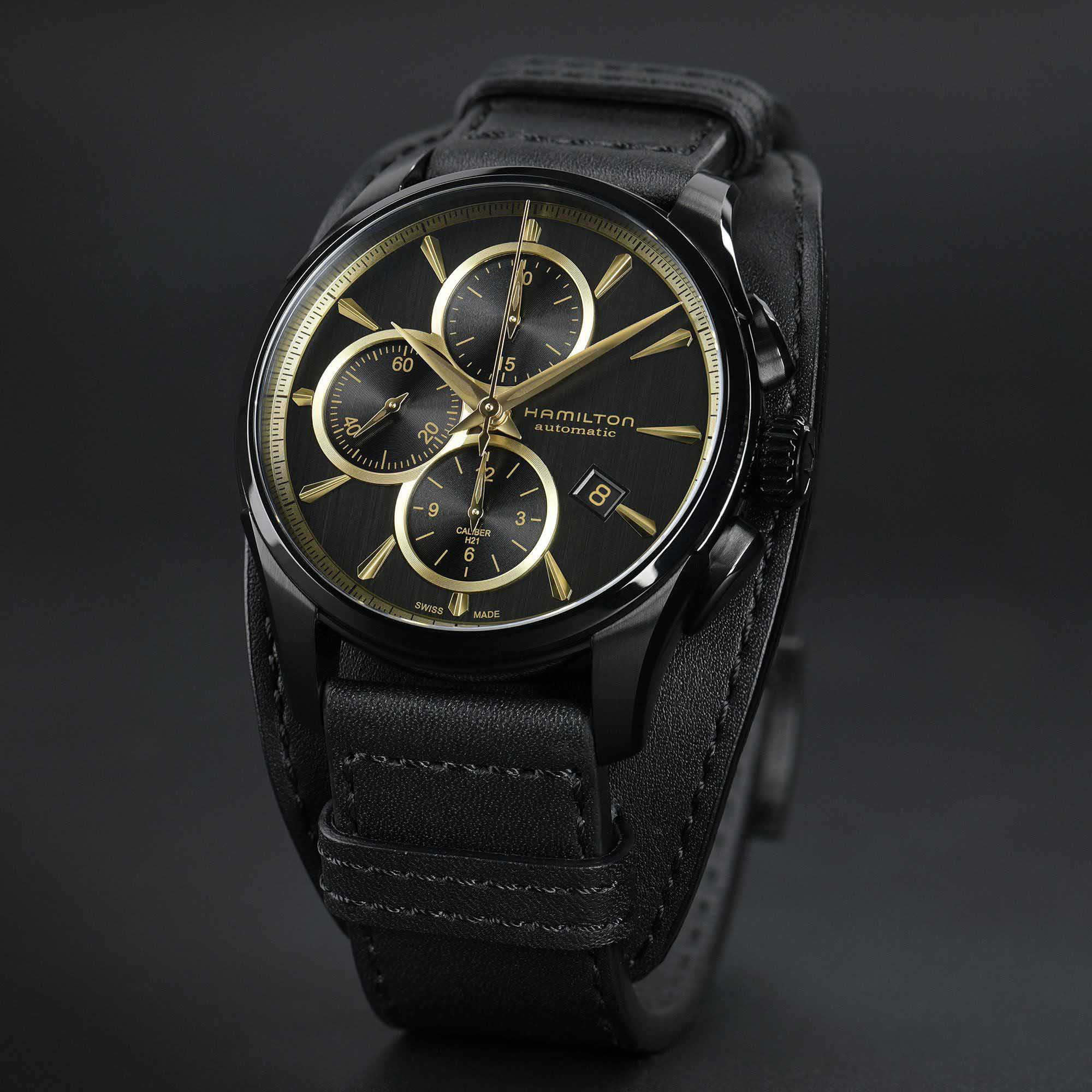 Hamilton Hamilton Jazzmaster Auto Chrono H32506730 механические мужские часы часы крупный план  циферблата