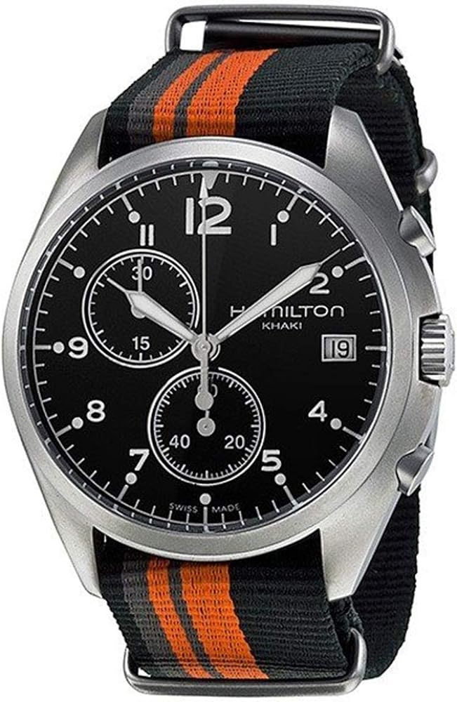 Hamilton Hamilton Khaki Aviation Pilot Pioneer Chrono Quartz H76552933, khaki aviation швейцария мужские часы на браслете тканевый боковой вид