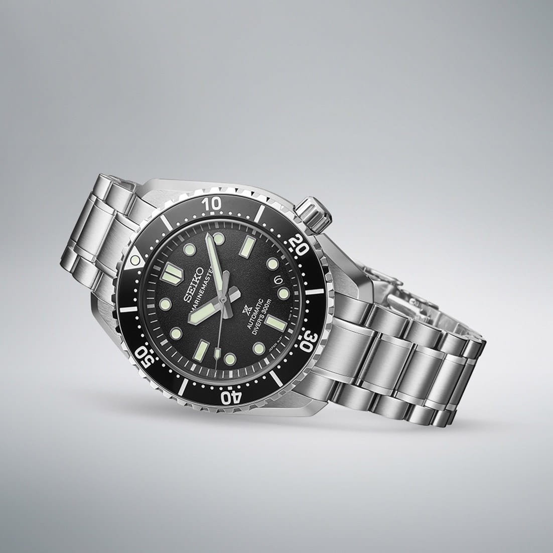Seiko Seiko Prospex Marinemaster SLA079, prospex япония мужские часы на браслете нержавеющая сталь боковой вид