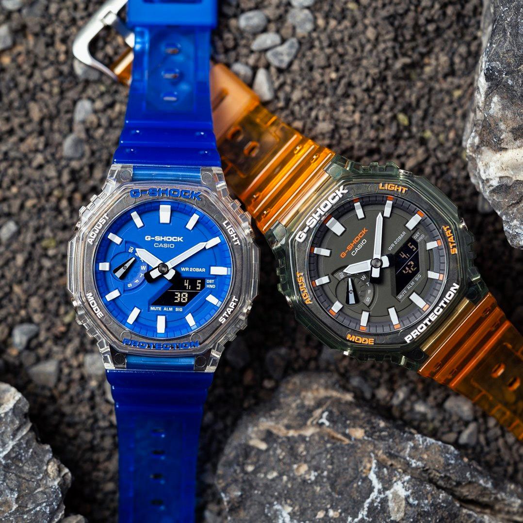 Casio GA-2100HC-2A мужские часы застежка крупным планом