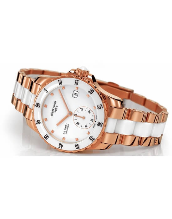 Certina Certina DS First Lady Ceramic C014.235.33.011.00 DS First, наручные женские часы фото под углом