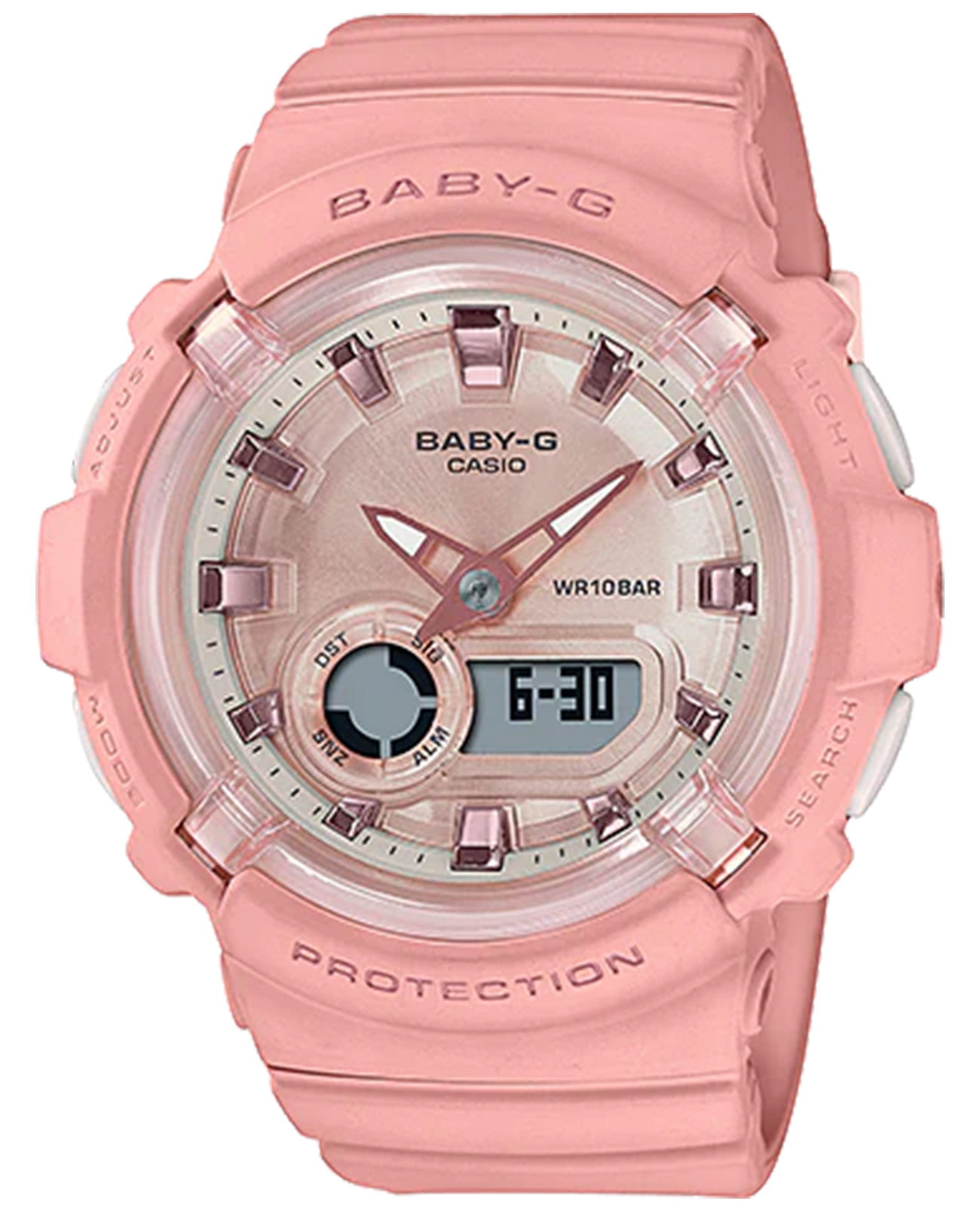 Casio Casio Baby-G BGA-280-4A  BGA-280-4A кварцевые женские часы розовый циферблат, браслет пластик — вид спереди