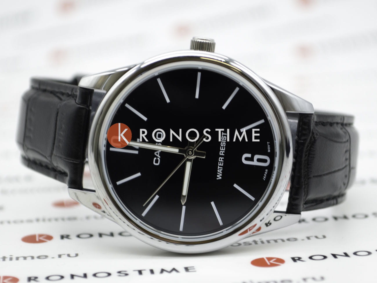 Casio Casio Collection MTP-V005L-1BUDF (MTP-V005L-1B) кварцевые мужские часы часы крупный план черный циферблата