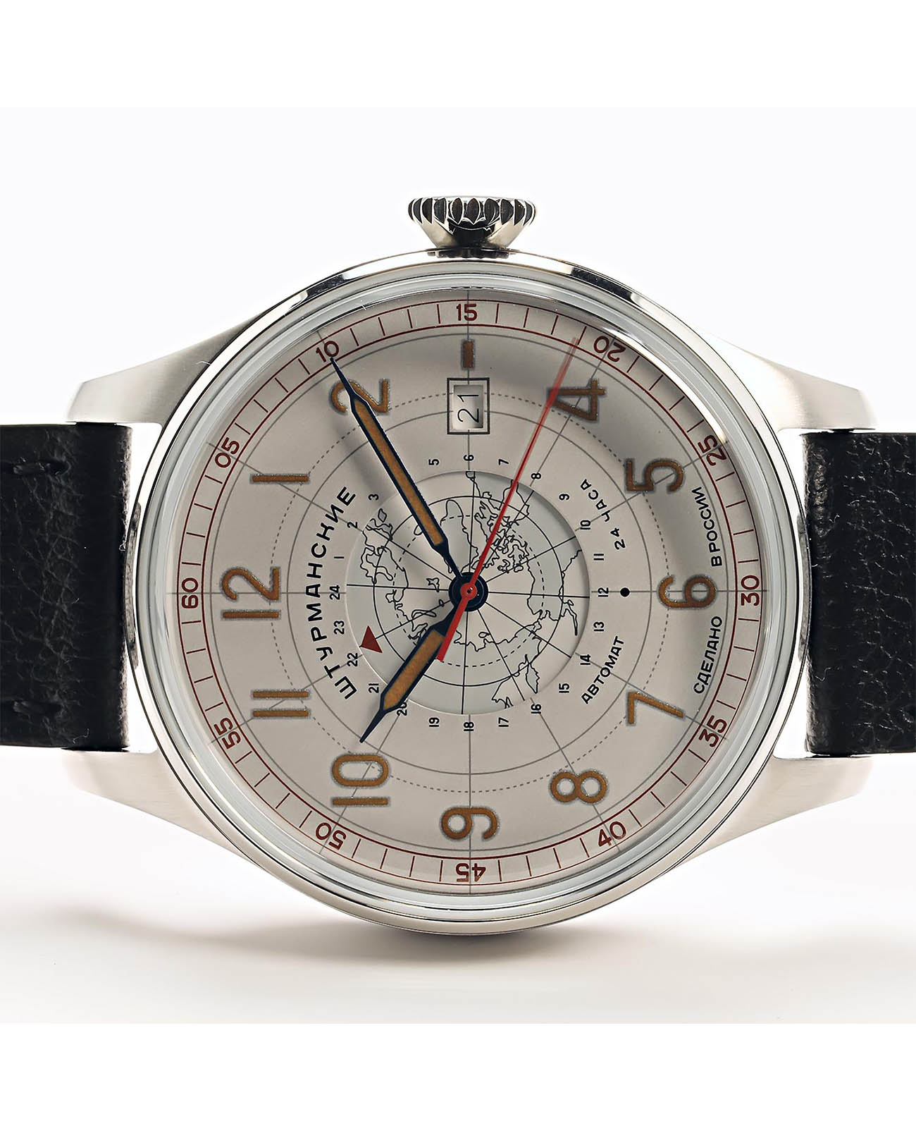 Штурманские Штурманские Арктика Наследие 2432-6821354, арктика россия мужские часы на браслете кожаный боковой вид