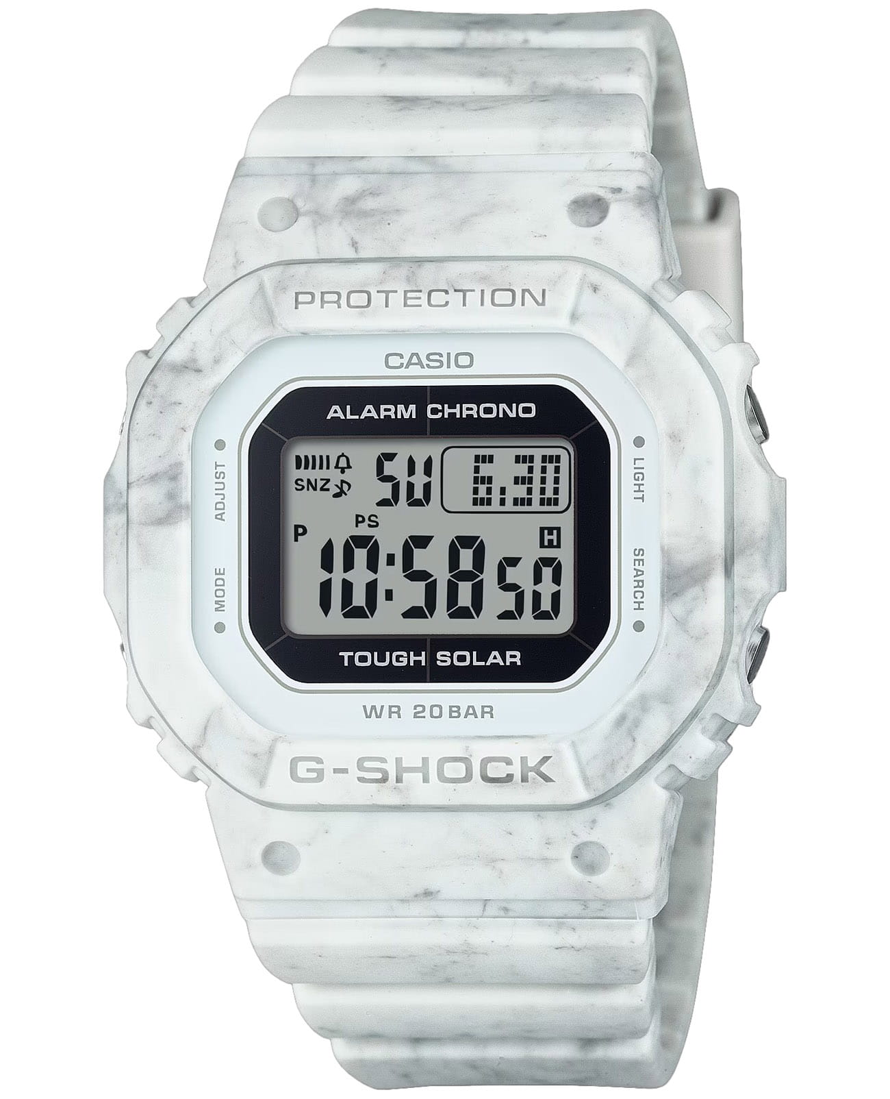Casio Casio G-Shock GMS-S5600RT-7DR (GMS-S5600RT-7)  GMS-S5600RT-7 электронные женские часы  циферблат, браслет пластик — вид спереди