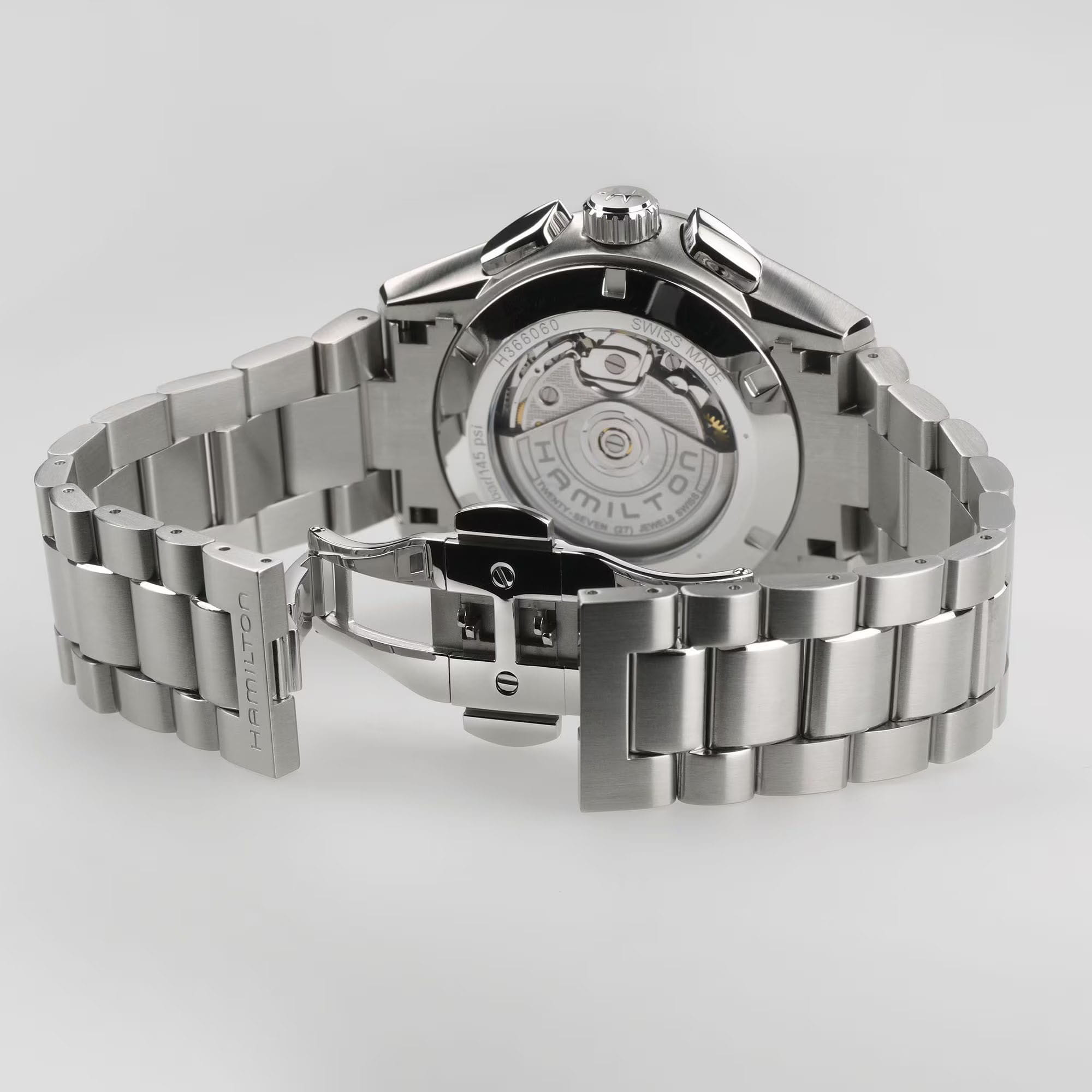 Hamilton Hamilton Jazzmaster Performer Auto Chrono H36656140 механические мужские часы часы крупный план голубой циферблата