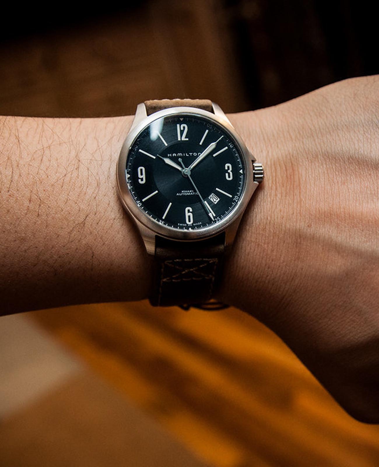 Hamilton Hamilton Khaki Aviation Auto H76565835, khaki aviation швейцария мужские часы на браслете кожаный боковой вид