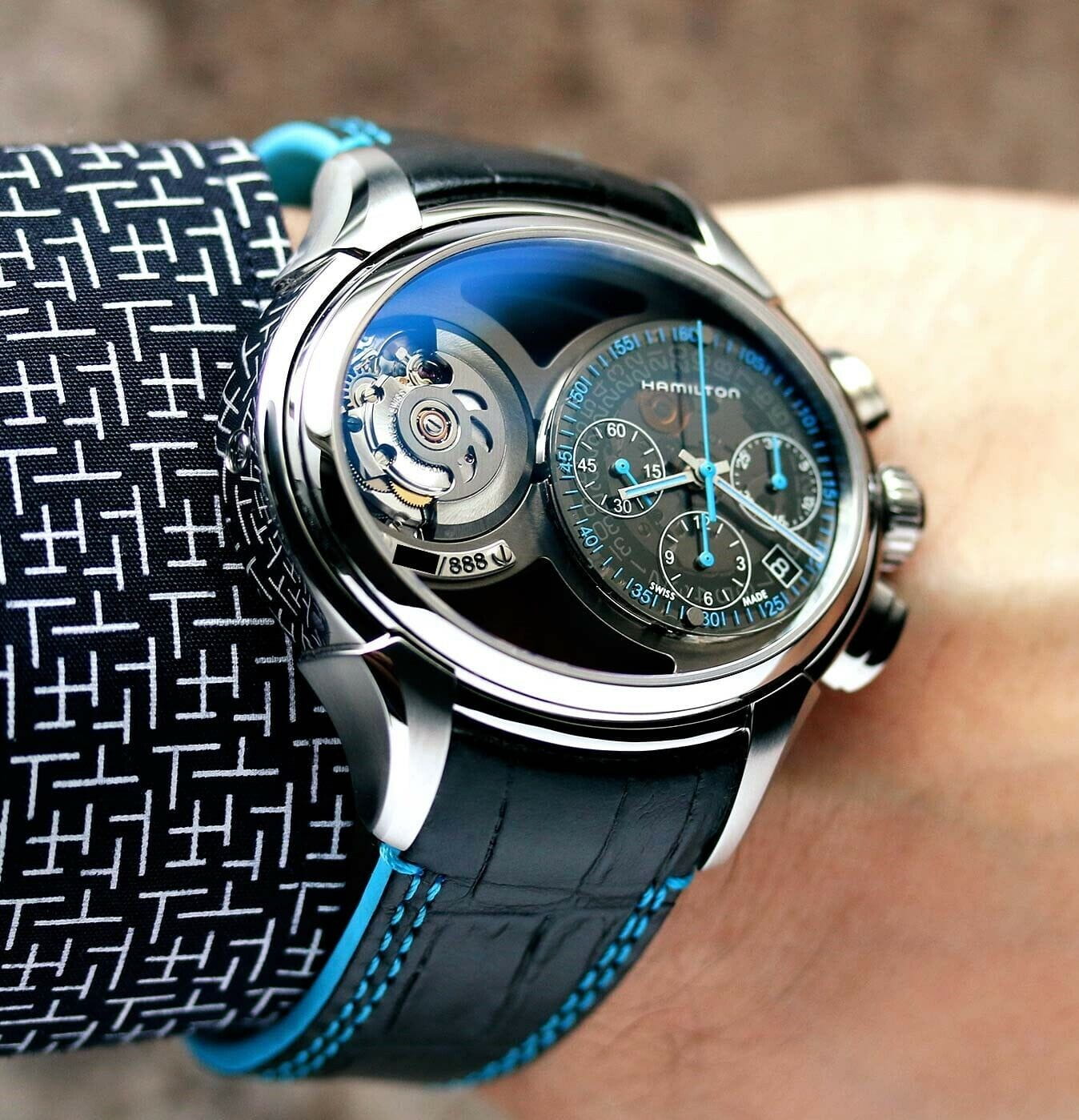 Оригинальные часы Hamilton Hamilton Jazzmaster Face 2 Face Limited Edition H32856705 механические калибр механизма h-41 общий вид