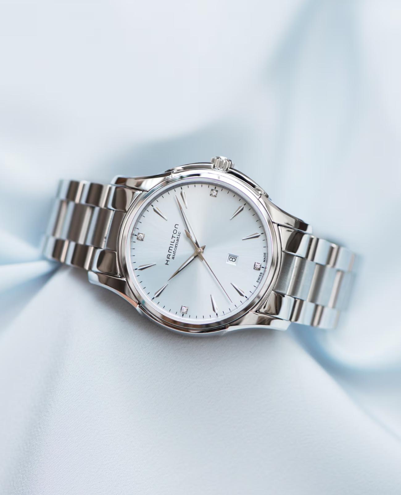 Hamilton Hamilton Jazzmaster Lady Auto H32315152, jazzmaster швейцария женские часы на браслете нержавеющая сталь боковой вид