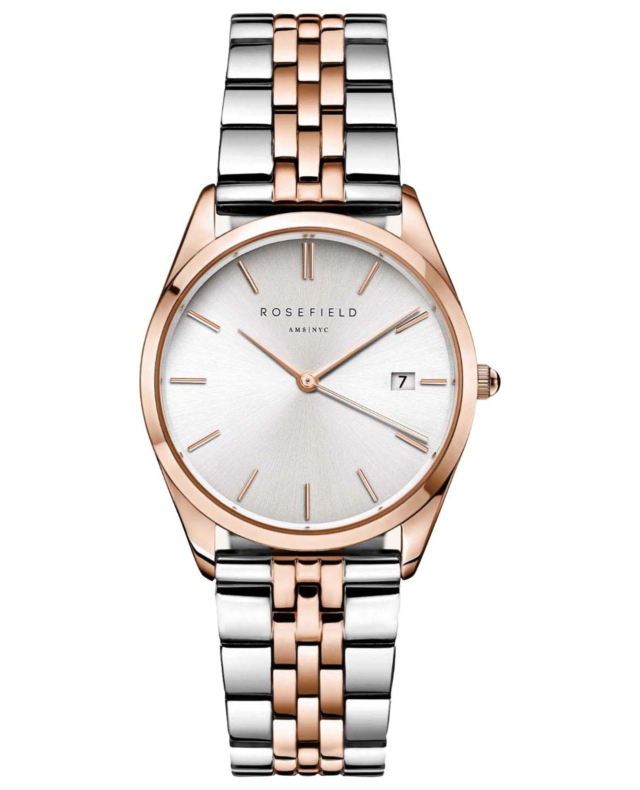 Rosefield Rosefield The Ace ACSRD-A06  ACSRD-A06 кварцевые женские часы серебристый циферблат, браслет сталь c pvd покрытием — вид спереди