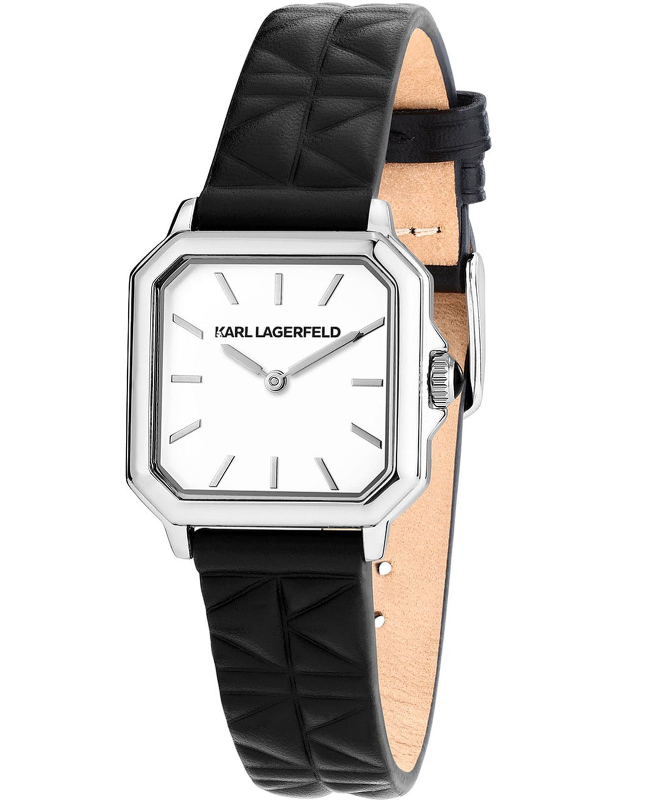 Karl Lagerfeld Karl Lagerfeld Square Classics R0551102501  R0551102501 кварцевые женские часы белый циферблат, браслет кожаный — вид спереди
