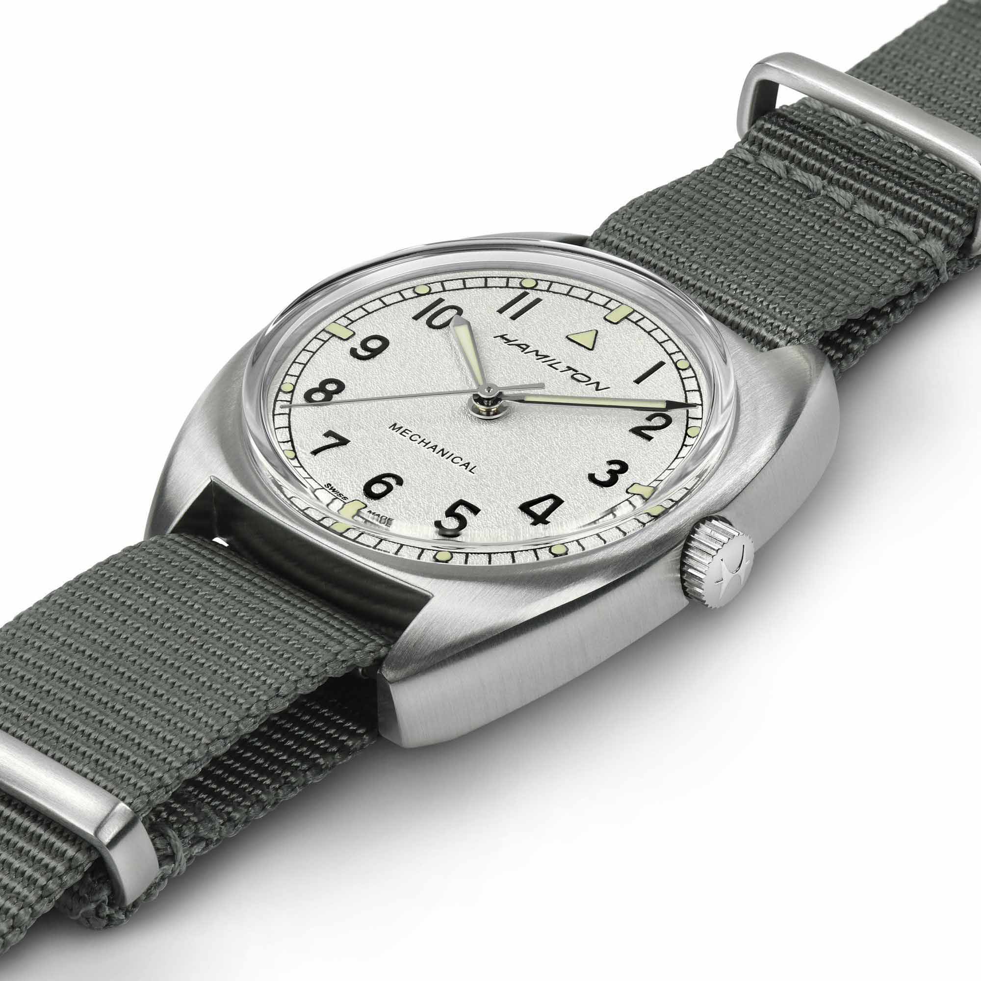 Hamilton Hamilton Khaki Aviation Pilot Pioneer Mechanical H76419951 мужские часы белый циферблат на запястье