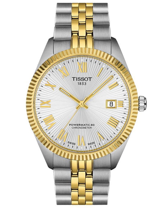 Tissot Tissot Ballade 39mm T156.408.22.033.00 Ballade T1564082203300 кварцевые мужские часы белый циферблат, браслет нержавеющая сталь с pvd-покрытием — вид спереди