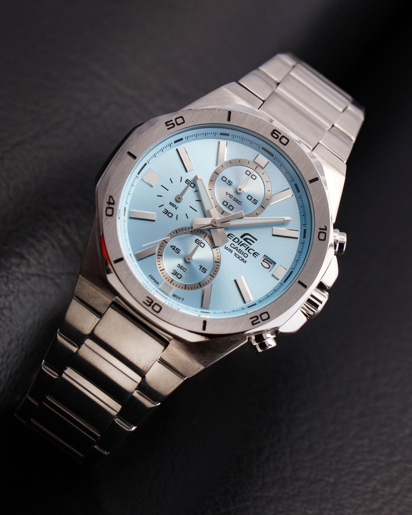 Casio Casio Edifice EFV-640D-2B мужские часы голубой циферблат на запястье