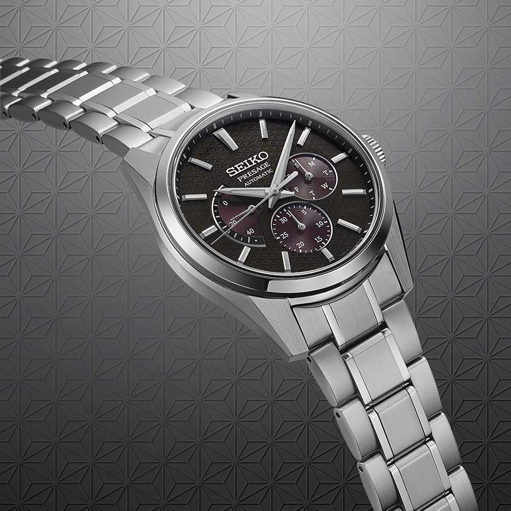 Оригинальные часы Seiko Seiko Presage Sharp Edged Series SPB307 механические калибр механизма 6r21 общий вид