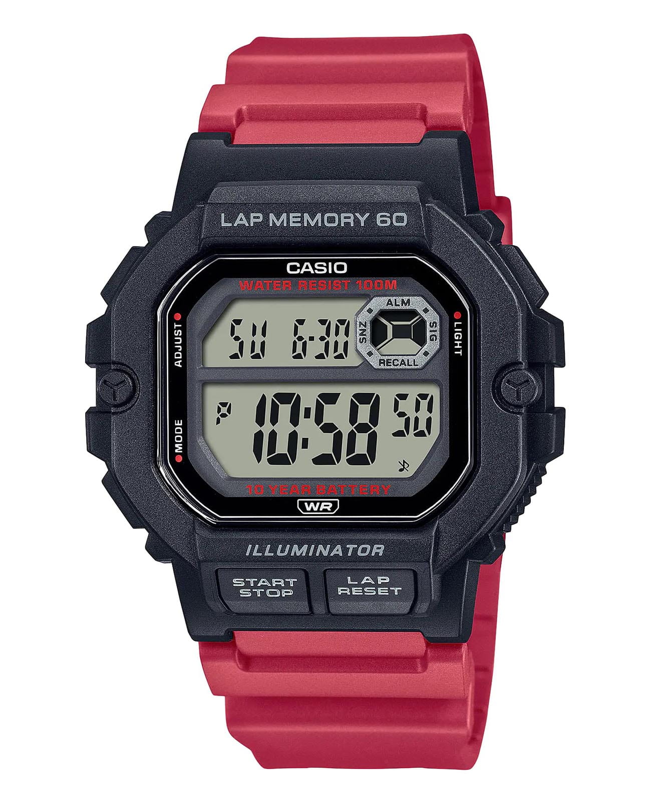 Casio Casio Collection WS-1400H-4AVDF (WS-1400H-4A)  WS-1400H-4A кварцевые мужские часы серый циферблат, браслет пластик — вид спереди