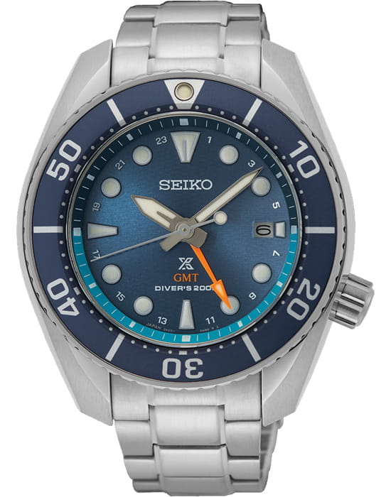 Seiko Seiko Prospex Sea SFK001J1 Sea SFK001J1 кварцевые мужские часы синий циферблат, браслет нержавеющая сталь — вид спереди