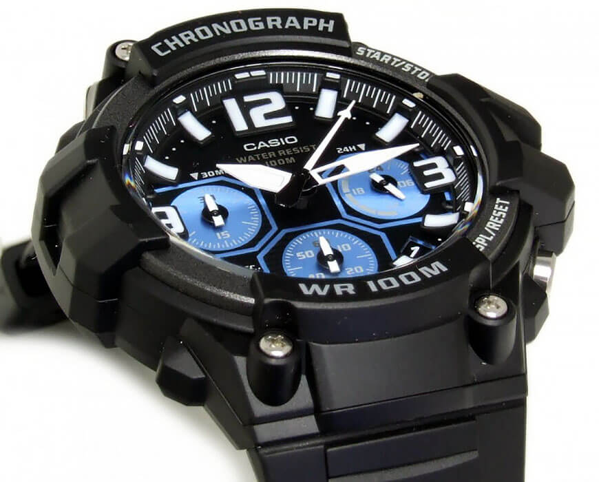 Casio Casio Collection MCW-100H-1A2, illuminator япония мужские часы на браслете пластик боковой вид