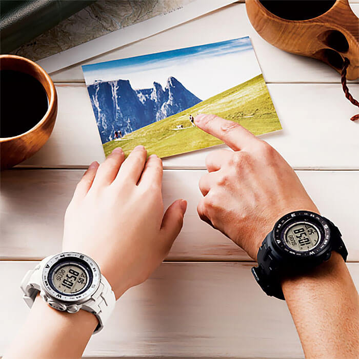 Casio Casio Pro Trek PRG-330-1 электронные мужские часы часы крупный план серый циферблата