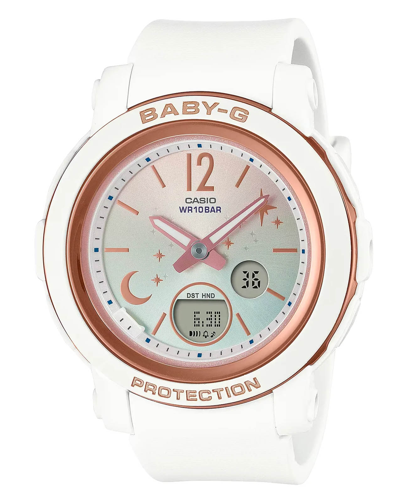 Casio Casio Baby-G BGA-290DS-7ADR (BGA-290DS-7A)  BGA-290DS-7A кварцевые женские часы перламутровый циферблат, браслет пластик — вид спереди