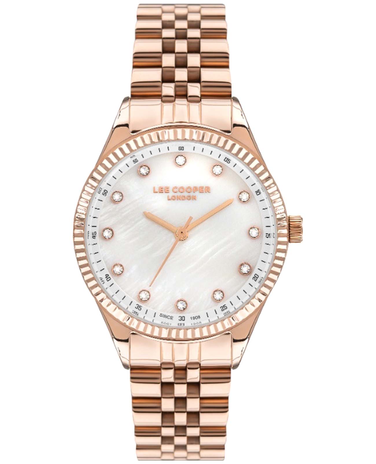 Lee Cooper Lee Cooper LC07310.420  LC07310.420 кварцевые женские часы перламутровый циферблат, браслет нержавеющая сталь с ip-покрытием — вид спереди