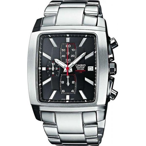 Casio Casio Edifice EF-509D-1A EF EF-509D-1A автокварц (кинетик) мужские часы черный циферблат, браслет нержавеющая сталь — вид спереди