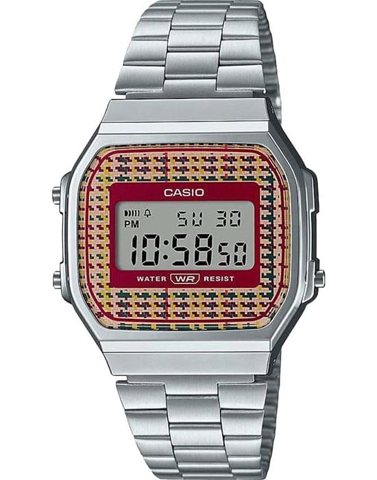 Casio Casio Collection A168WEF-5AEF  A168WEF-5AEF кварцевые мужские часы  циферблат, браслет нержавеющая сталь — вид спереди