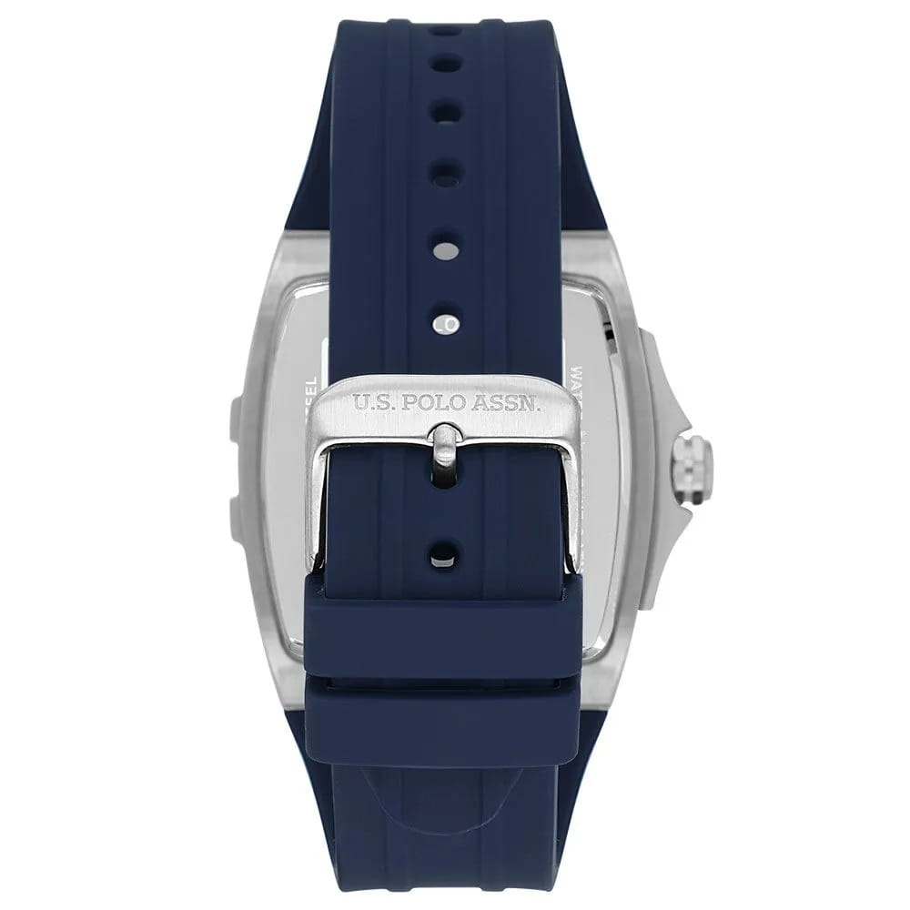 U.S. Polo Assn. U.S. Polo Assn. Crossing USPA1093-01,  сша мужские часы на браслете силикон боковой вид