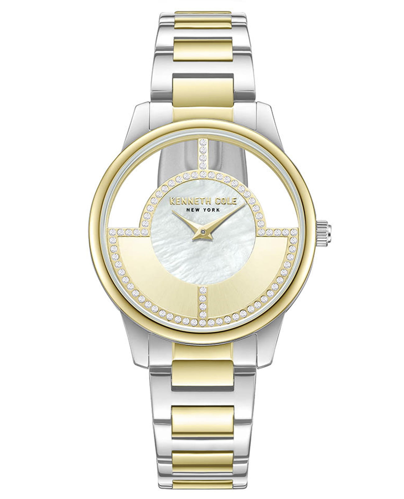 Kenneth Cole Kenneth Cole Modern Classic KCWLG0061502  KCWLG0061502 кварцевые женские часы золотой циферблат, браслет нержавеющая сталь с ip-покрытием — вид спереди