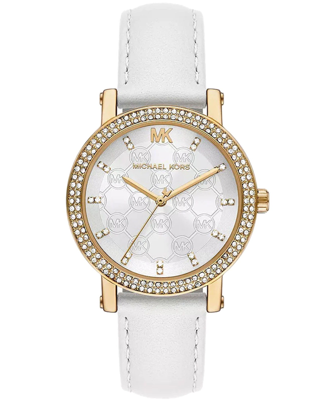 Michael Kors Michael Kors Corey MK2985  MK2985 кварцевые женские часы серебристый циферблат, браслет кожаный — вид спереди
