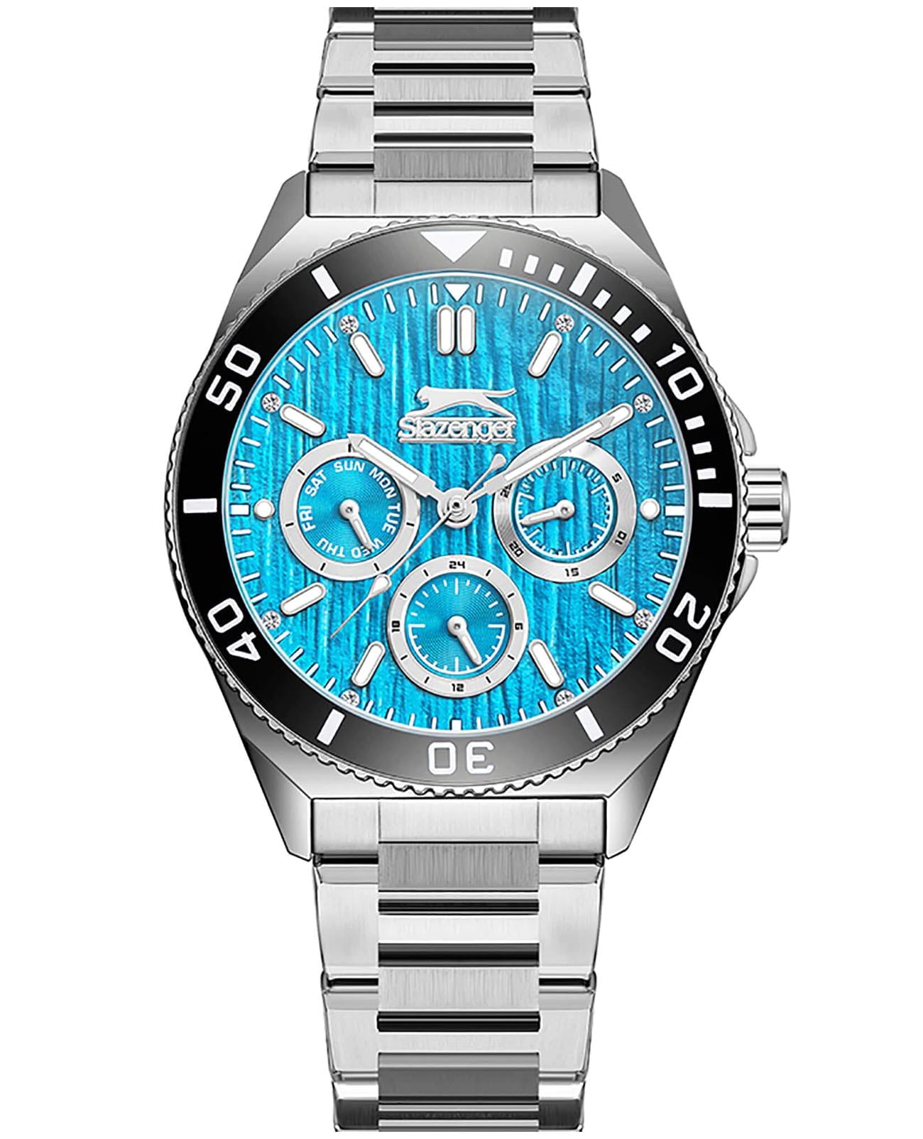 Slazenger Slazenger SL.09.2371.2.03  SL.09.2371.2.03 кварцевые женские часы голубой циферблат, браслет суперметалл — вид спереди