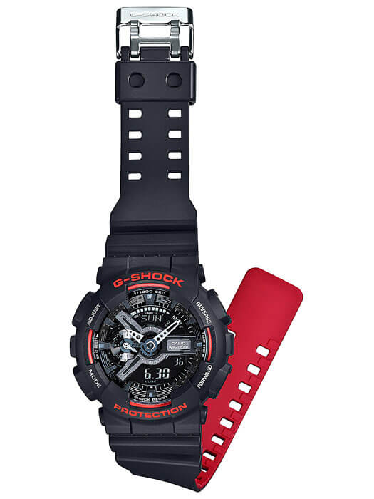 Casio Casio G-Shock GA-110HR-1ADR (GA-110HR-1A) электронные мужские часы часы крупный план черный циферблата
