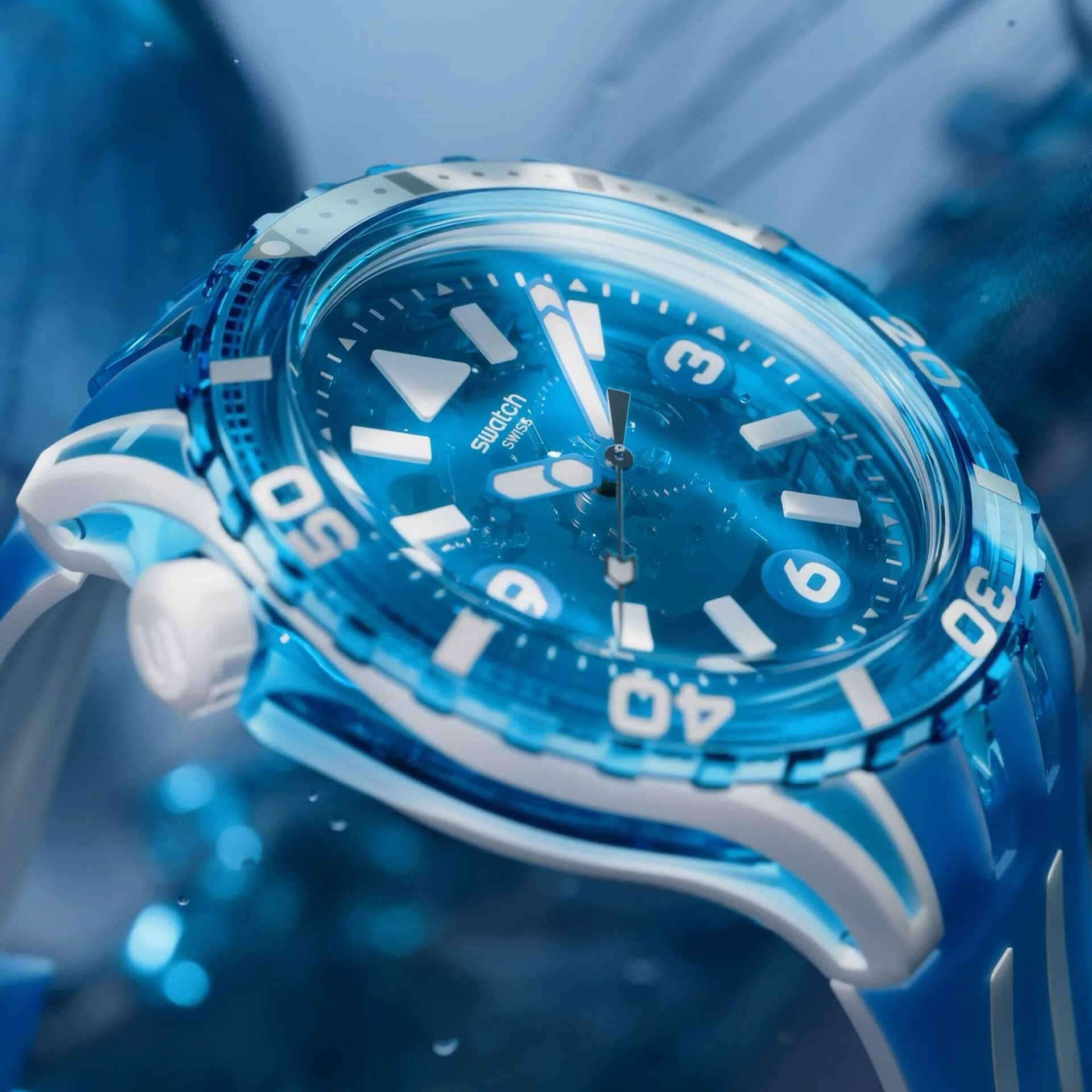 Swatch Swatch Blue Fire SSCU09S100 мужские часы синий циферблат на запястье