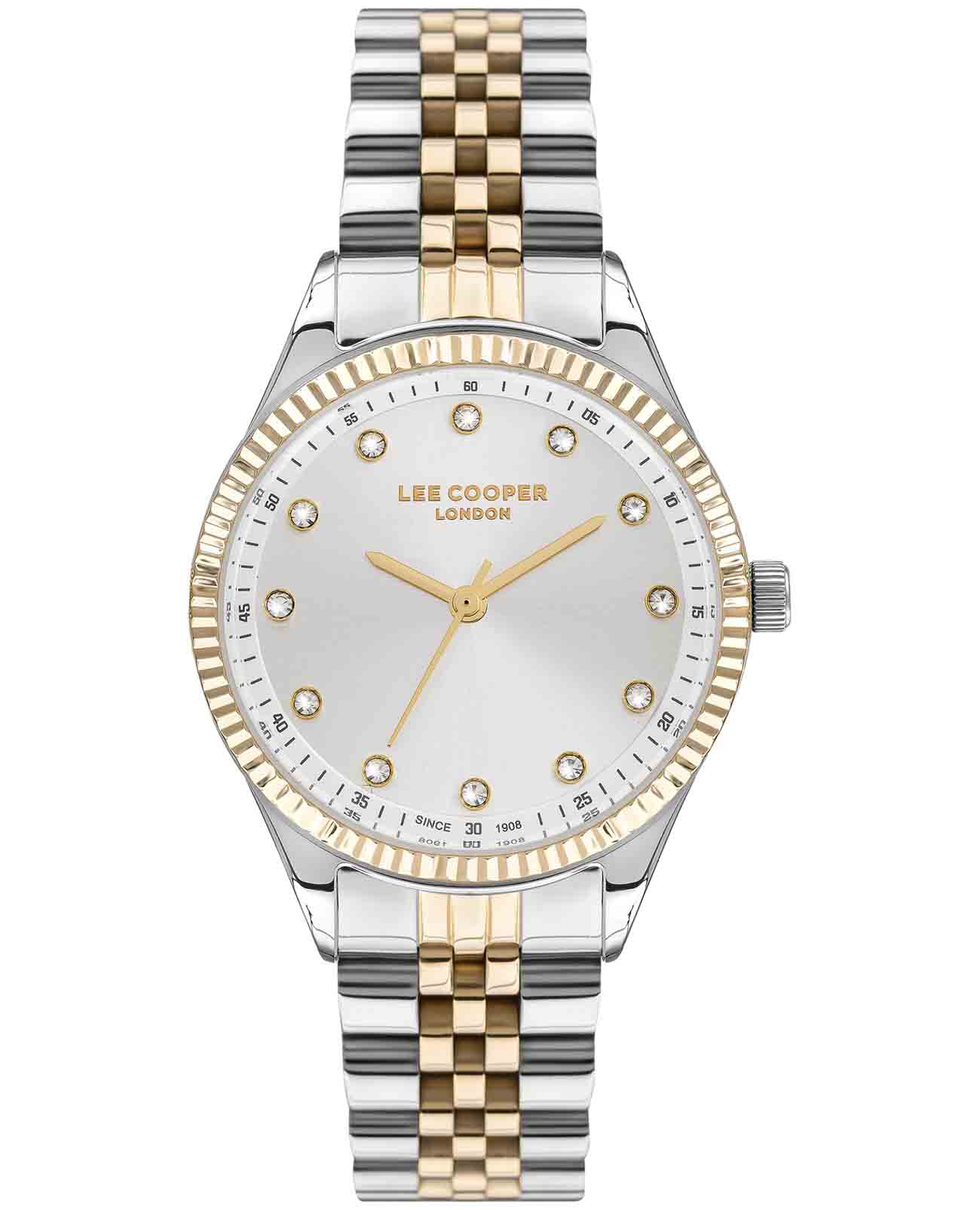 Lee Cooper Lee Cooper LC07310.230  LC07310.230 кварцевые женские часы серебристый циферблат, браслет нержавеющая сталь с ip-покрытием — вид спереди