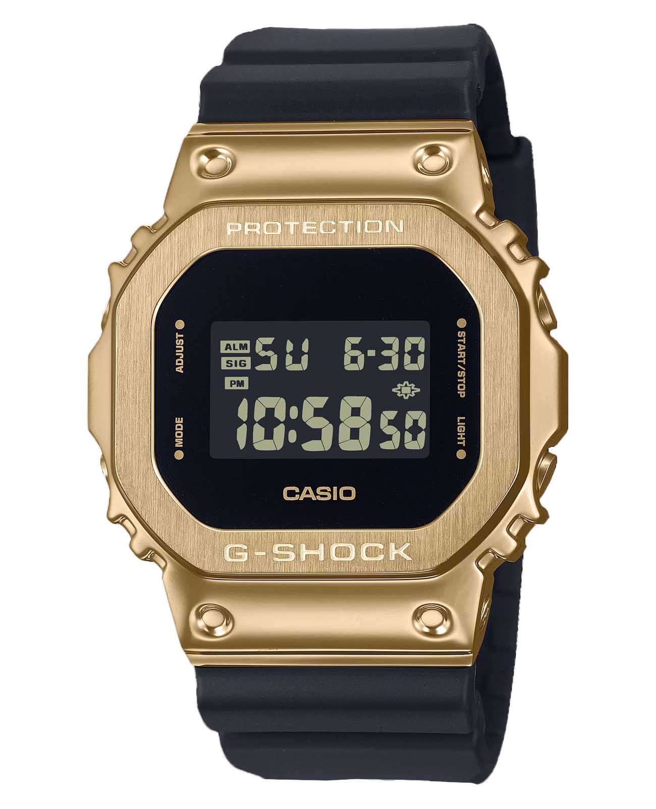 Casio Casio G-Shock GM-5600UG-9DR GM GM-5600UG-9DR электронные мужские часы черный циферблат, браслет пластик — вид спереди