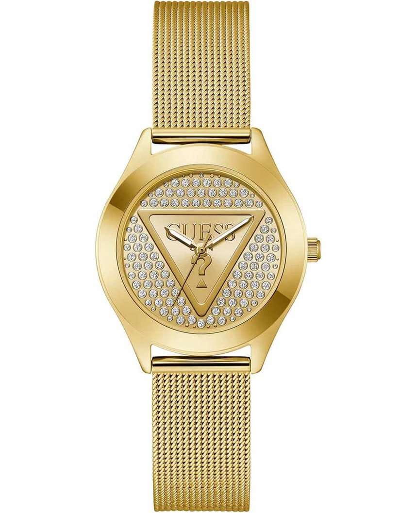 Guess Guess Trend Glitz GW0835L2  GW0835L2 кварцевые женские часы золотой циферблат, браслет нержавеющая сталь с ip-покрытием — вид спереди